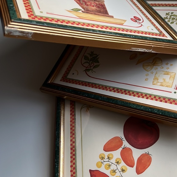 ✨ 1996 ART RESOURCES INT LTD -Set of 3 Framed Prints TOMATOES - HERBS - PASTA. - Picture 16 of 16